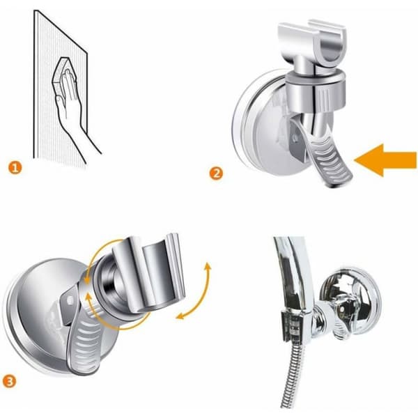 Support til Brusespray, Håndholdt Brusesprayholder med Sucker, Fastgørelse P