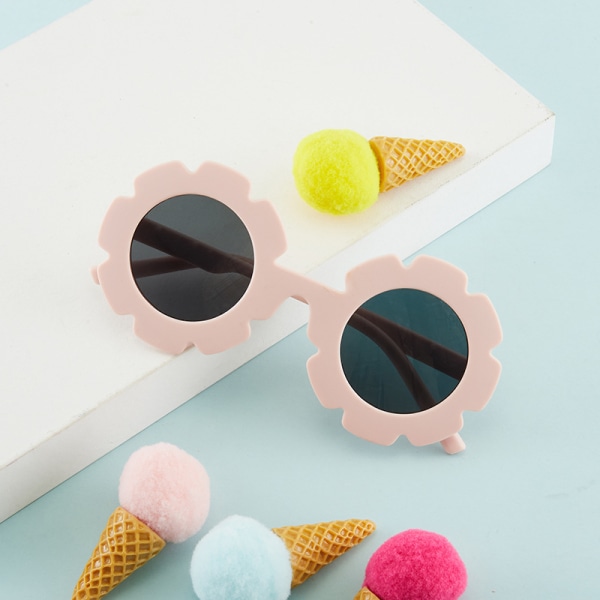 Kids Sunglasses Round Flowers Cute Glasses UV 400 Protection Kids