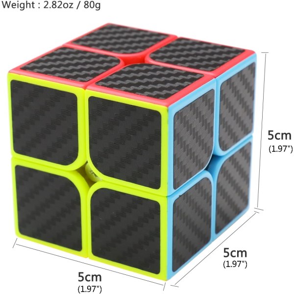 Jigsaw Cube 2x2x2 Ny kube karbonfiber superrask klistremerke