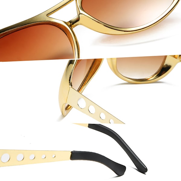 Rockstar 50'er, 60'er Style Aviator Shades, Guld Celebrity Solbriller