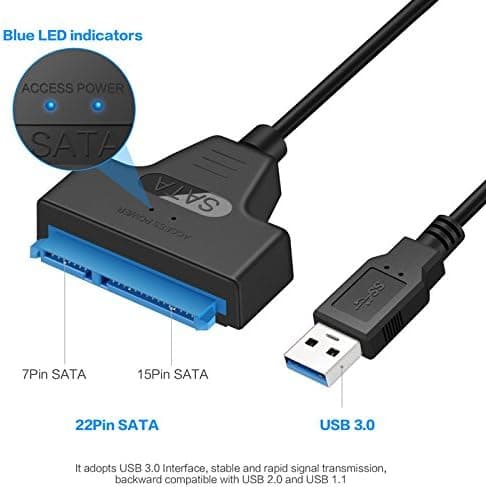 USB 3.0 til 2.5\" SATA SSD Harddisk Adapter USB til SATA Adapter Kabel