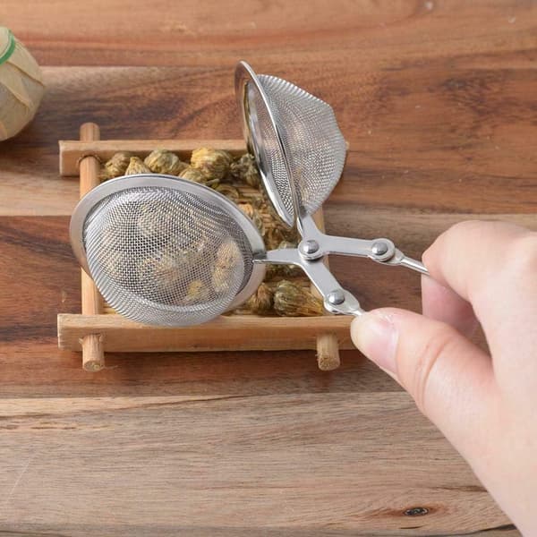3-pack teinfuser med handtag, te-nätinfuser, snäppkulsil