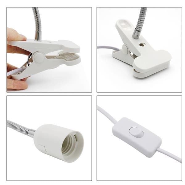 Plantelampe med klips - Plantebelysning - Lampe for planter Hvit