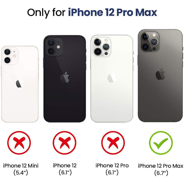 Yhteensopiva iPhone 12 Pro Max -kotelon kanssa, liukuva kamerasuoja ja jalusta