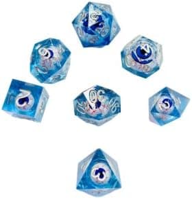Øjenæble Terningesæt Skarpe Kanter - Dungeons and Dragons Polyhedral Blå