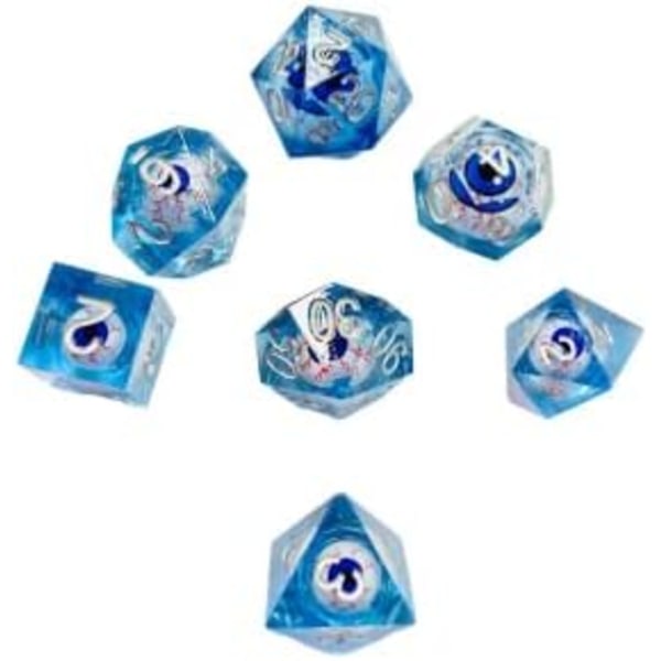 Øjenæble Terningesæt Skarpe Kanter - Dungeons and Dragons Polyhedral Blu