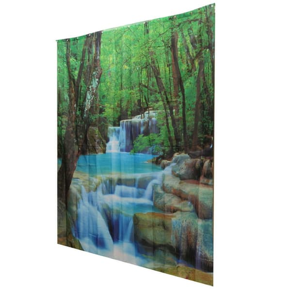 3D 78 x 70\" Stor Vattenfall Belagd Duschdraperi, Vattentät Fladd