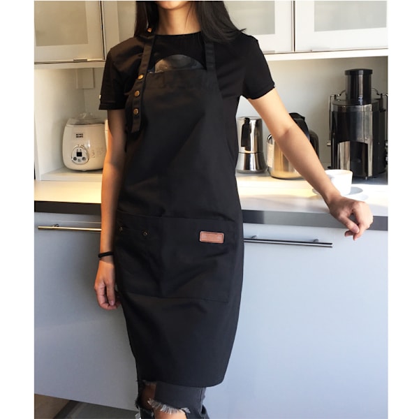 Nya Fashion Canvas Köksförkläden För Kvinnor Män Kock Arbetsförkläde F