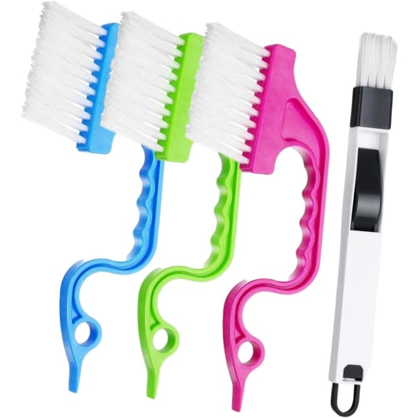 Gap Cleaning Tool 4 Piece Handheld Window Slot Cleaning Brush Kit