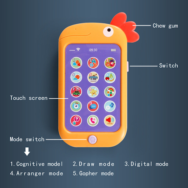 Mobiltelefon Baby Toy Pedagogisk Telefonleksak Baby Tidig Utbildning