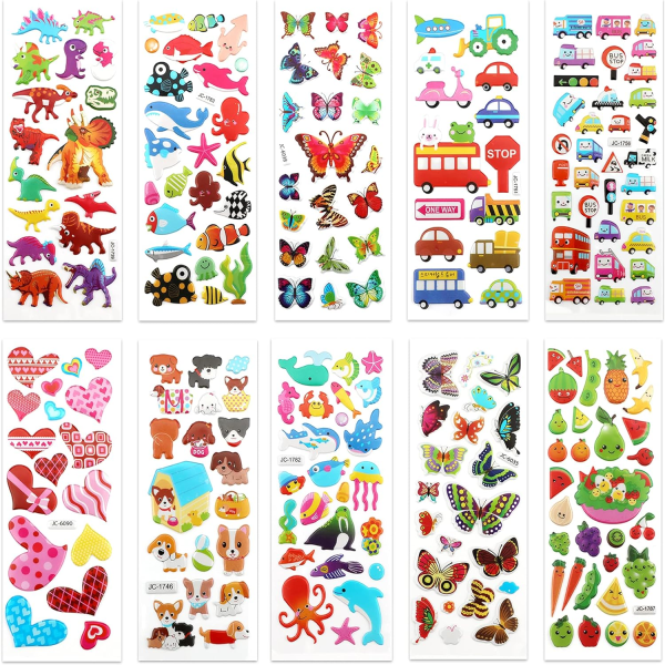 3D Stickers for Kids & Toddlers  fluffy stickers Multiple packs f