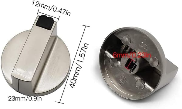 Dylan-EU Gasknopp - Set med 4 metallkontrollknoppar 6 mm för O