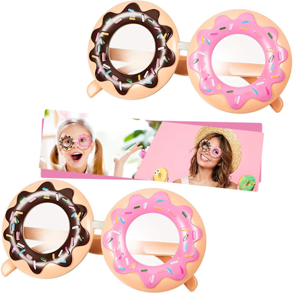 2 stycken Donut Glasögon Donut Kostym Glasögon Nyhet Fest Donut