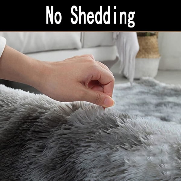 Luksus Shaggy Soft Area tæppe, Firkantet, Fluffy Interiør, Non-Slip, L