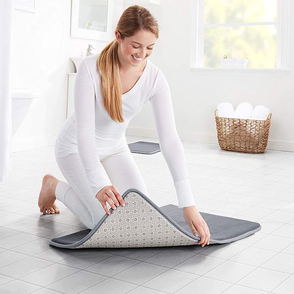 Bademåtter til badeværelse skridsikre - Grå 17\" x 24\" Memory Foam Bad