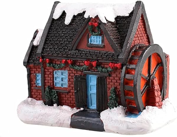 Julelandsbyhus med lys, lysende juleharpiks