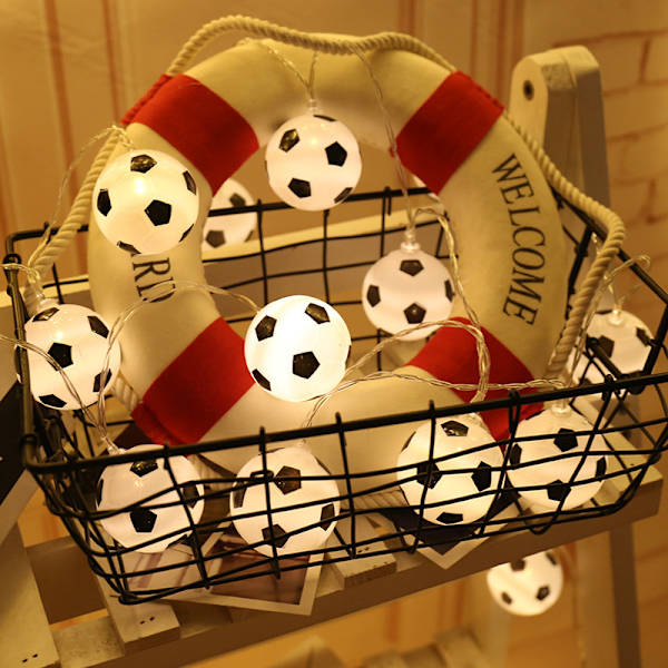 LED-strängljus Fotboll Fotbollsformade Fe-ljus med 20 LED-lampor