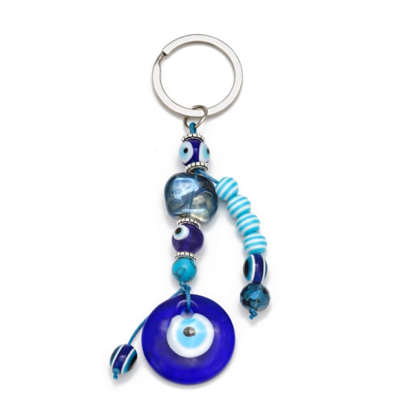 Turkiskt blått onda öga nyckelring Lycka till nyckelring Amulettpärla Bles