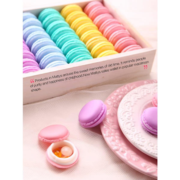 Macaron-fodral, Mini Macaron-låda, Macaron-smyckeskrin, Macaron Söt