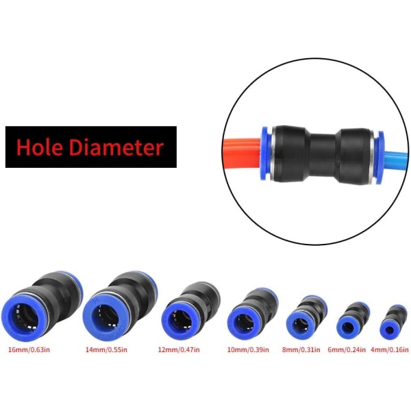 35 kpl pneumaattista suoraa liitinputkea pikaliittimet OD 4/6/8/1