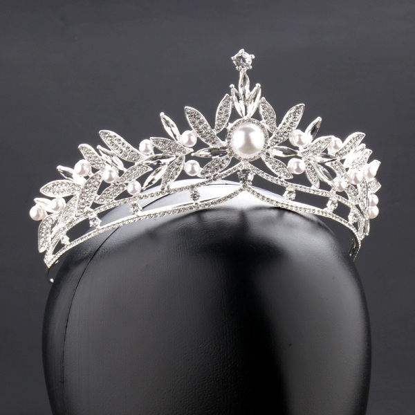 Bryllup tiaraer og kroner for kvinner Crystal Princess Crown Rhines