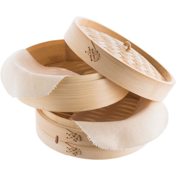 Bamboo Steamer (Diameter 20cm) - Bamboo Steamer för ris, dim sum