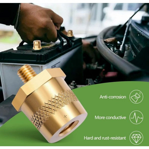Par M8 mässingsbatteriadaptrar, batteripoler, batteripol A