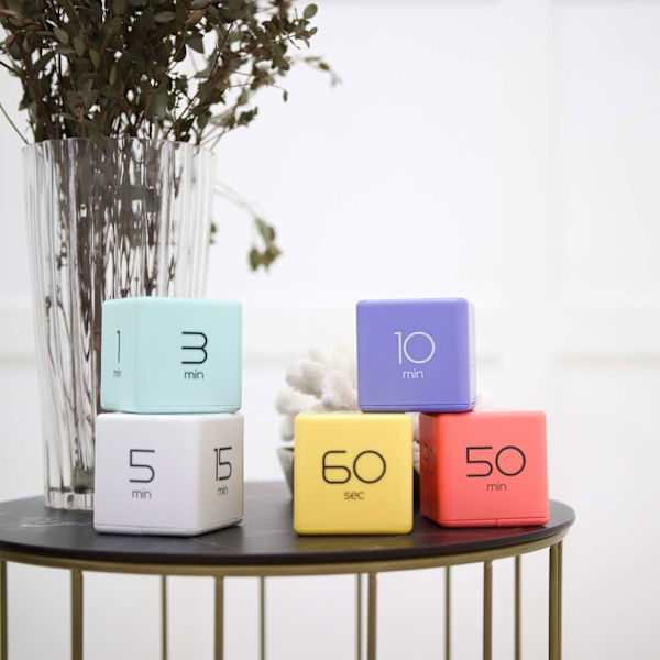 Kube-timer, tidsstyring, kjøkkentimer, barnas timer, treningstimer