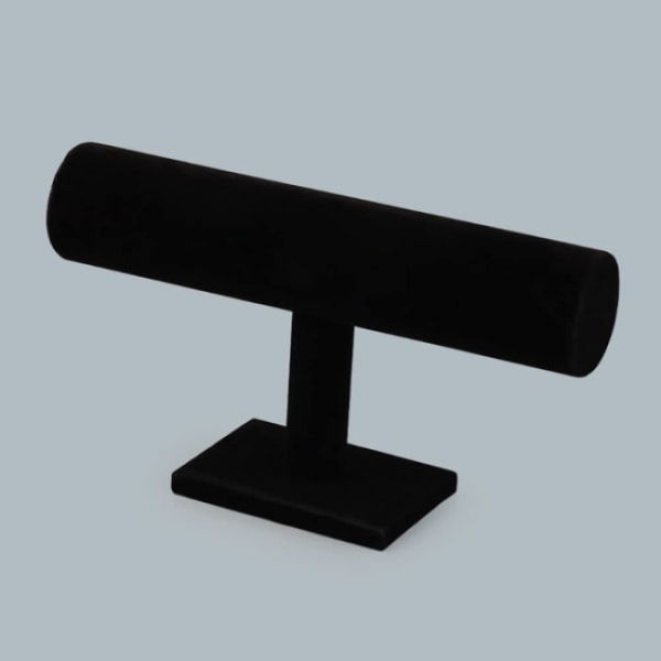 1 st svart sammetsarmband displayställ T-bar smyckesställ halsband