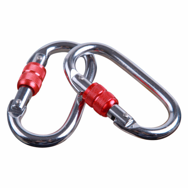 Nya 2st Twist Lock karbinhakar, rymmer 1200 kg, självlåsande aluminiumkarbinhakar, för hängmattor, nyckelringar, låshundar