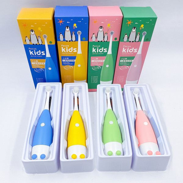 Sonic elektrisk tandborste för toddler med söta Dino-överdrag för bebis