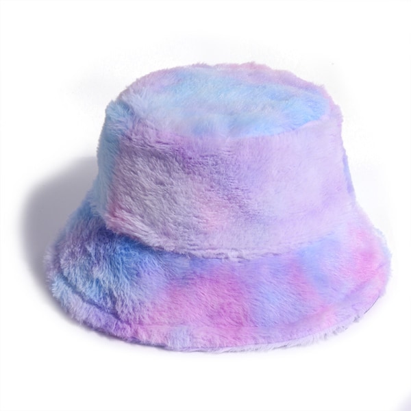 1 STK Blue Rainbow Daisy Plys Bucket Hat Dame Hat Vinter Herre