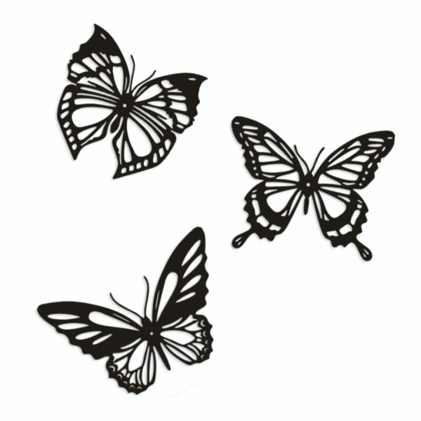 Dekorativa metallfjärilar