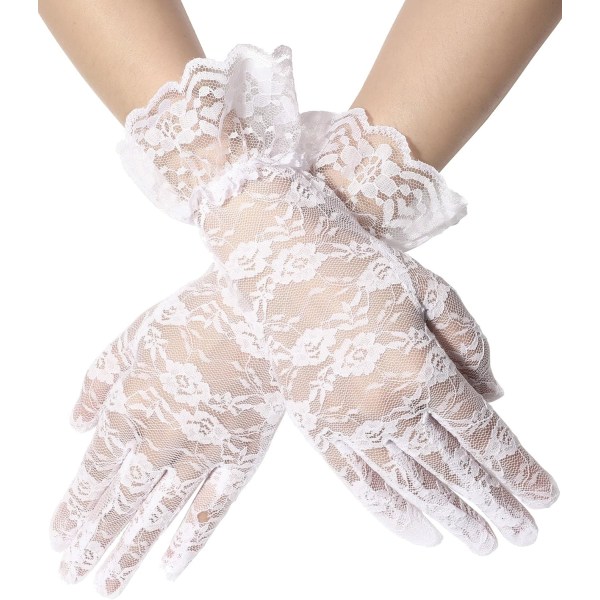 2stk Ladies Lace Handsker Elegant Cropped Gloves Courtesy Summer Gl