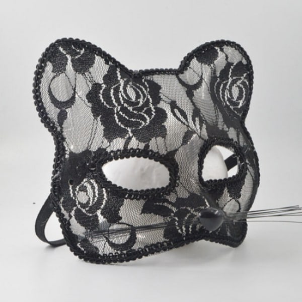 Halloween Cosplay Räv Mask Spets Sexig Ögonmask Djur Mask Halv Bl