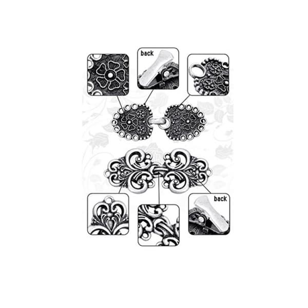 4- (Antik silver) metallisk stickad jacka tröja