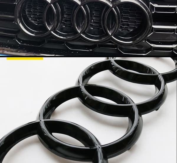Ringmärken kompatibla för Audi front- och bakgrill glans