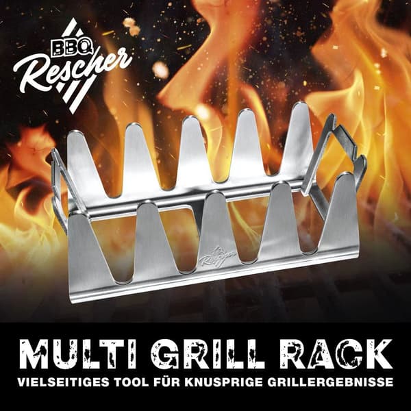 Multifunktionellt grillställ i rostfritt stål