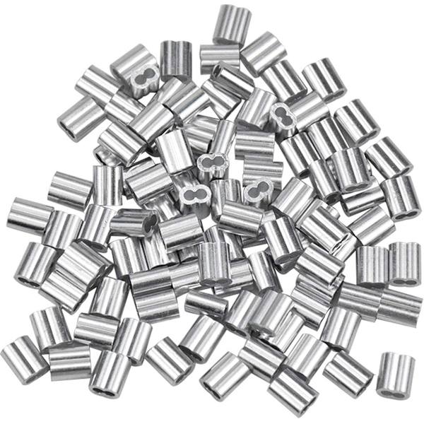 100 stk. aluminiumsmuffe, aluminiumsvajerklemme, alumin