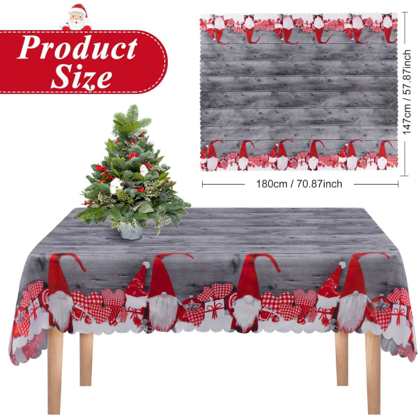 1PC Christmas Tablecloth, Polyester Rectangular Anti-Stain Christ