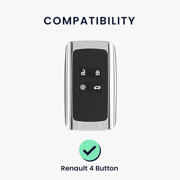 Bilnøgleetui Kompatibel med Renault Smart Key 4-Knapper (Keyless