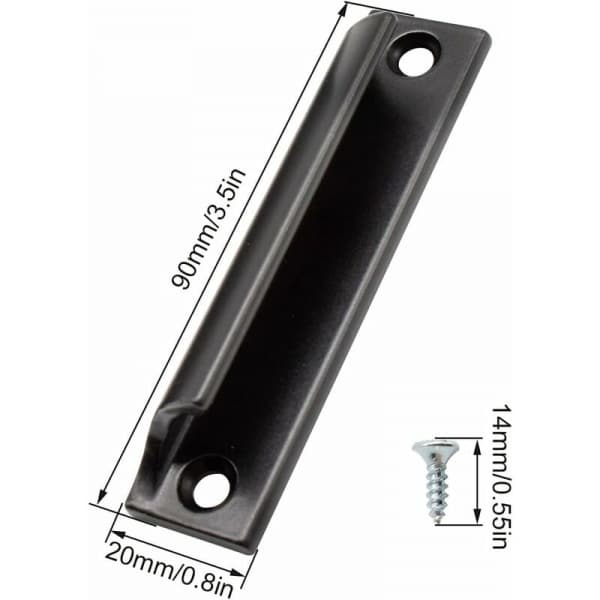2 stk. Skydedørsgreb, Aluminium Møbelgreb, Sort Køkken