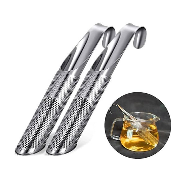 2 stk. Teinfuser i rustfritt stål, løs te-sil, rustfritt stål