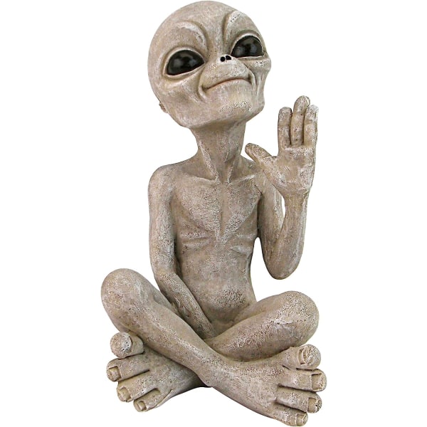 UFO alien statue, lille siddeplads, sandsten