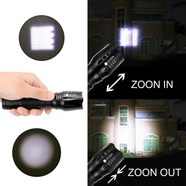 Torch LED-taskulamppu, ladattava LED-taskulamppu, super suuri taktinen