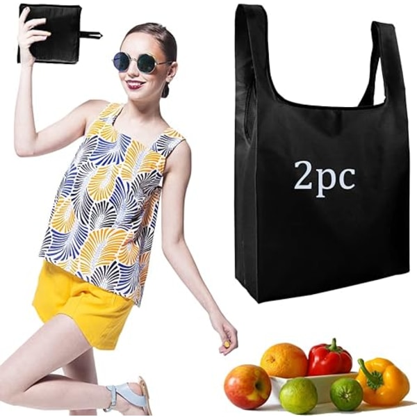 Reusable Shopping Bags Foldable Large Grocery Bags with Attach Po