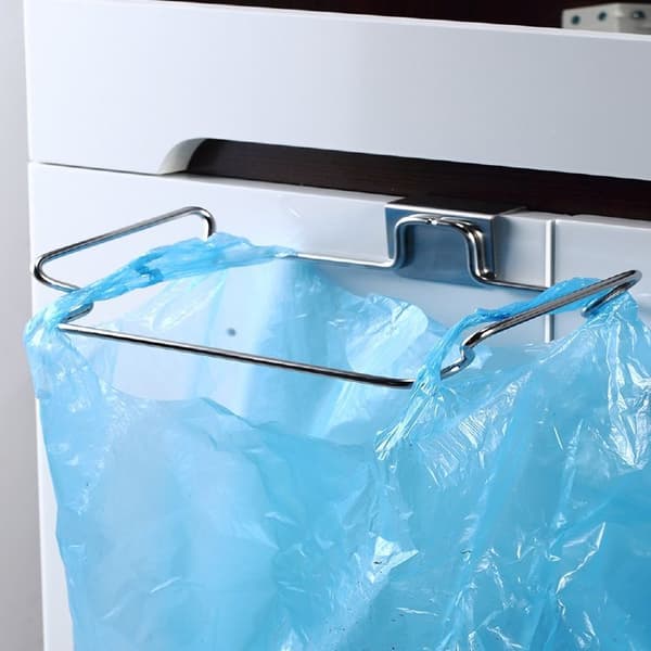Over skapet Wire Small Trash Container, Trash Bag Holder Rac