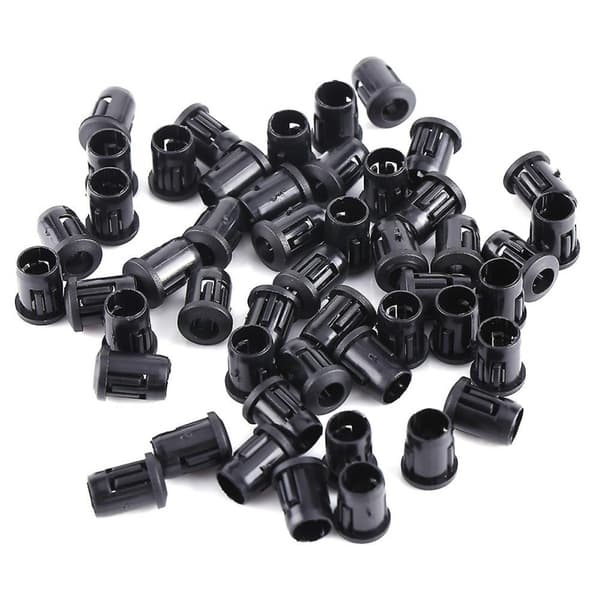 5mm LED-stikkontakt 50 stk. Diodeholder Sort Nylon Klips Bezel Montering US