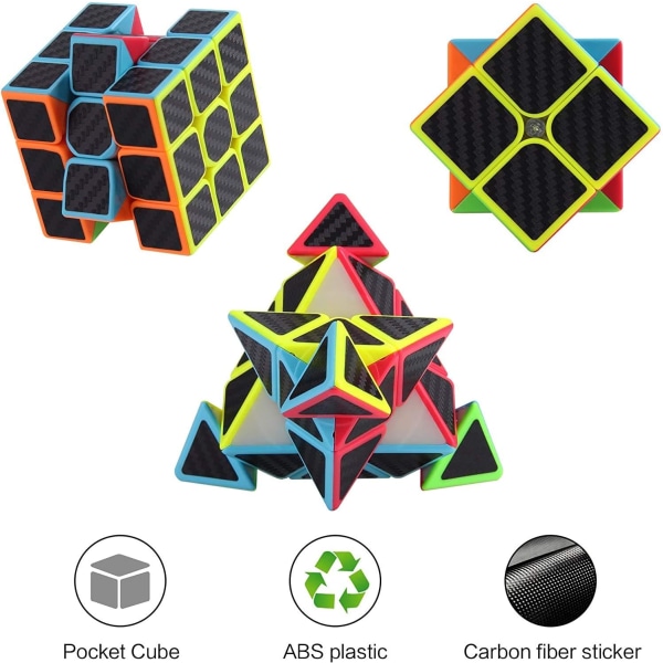 Speed ​​Cube Set, Pyramide 2x2x2 3x3x3 Speed ​​Magic Cube; Super D