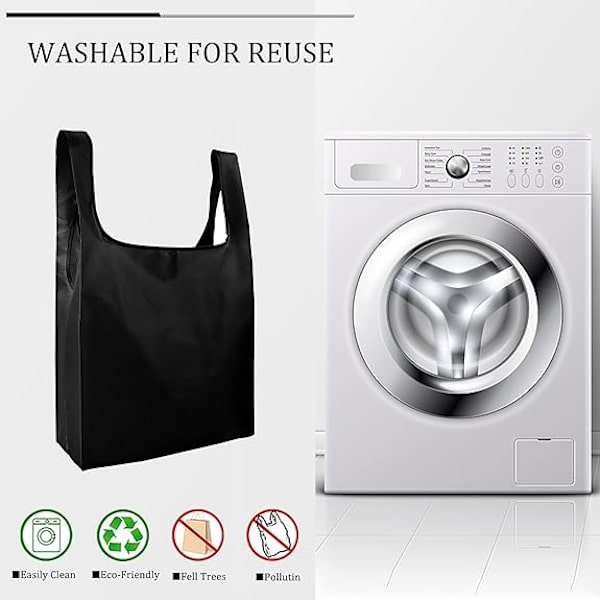 Gjenbrukbare handleposer, sammenleggbare store handleposer med feste